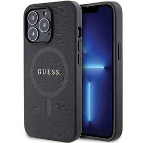 Guess GUHMP13LPSAHMCK dėklas iPhone 13 Pro / 13 - juodas Saffiano MagSafe