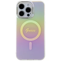 Guess IML Iridescent Magnetinis dėklas telefonui iPhone 15 Pro - rožinis