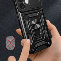Hybrid Armor Camshield šarvuotas dėklas telefonui iPhone 16 su kameros dangteliu ir stovu - juodas