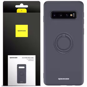 Spacecase Silikoninis dėklas su žiedu Galaxy S10 juodas