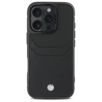 BMW odinis dėklas su kortelių skyriumi iPhone 16 Pro Max - juodas