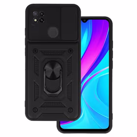 Slide Camera Armor Case Dėklas telefonui Xiaomi Redmi 9C juodas