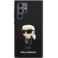 Karl Lagerfeld Silikoninis Ikonik dėklas telefonui Samsung Galaxy S24 Ultra - juodas