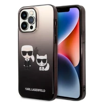 Karl Lagerfeld KLHCP14LTGKCK iPhone 14 Pro 6.1 "kietas dėklas juodas/juodas Gradientinis Ikonik Karl & Choupette