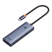Hub 5in1 Baseus UltraJoy 5 prievadų (4xUSB 3.0, PD) pilkas