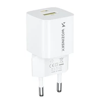 Wozinsky WWCEAC GaN USB-A USB-C 33W sieninis įkroviklis - baltas