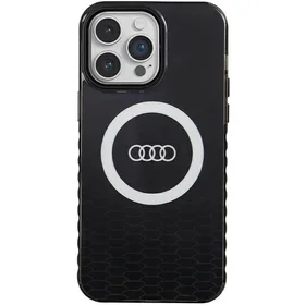 Audi IML Magnetinis dėklas su dideliu logotipu telefonui iPhone 14 Pro Max - juodas