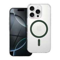 Drop Glue Spalvingas Žiedas Magnetinis Dėklas suderinamas su MagSafe IPHONE 11 tamsiai žalia