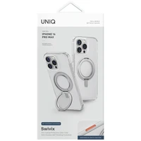 Uniq Swivix 360 sukamas stovas dėklas telefonui iPhone 16 Pro Max - skaidrus