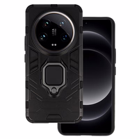 Žiedinis šarvuotas dėklas telefonui Xiaomi 14 Ultra juodas