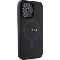 Guess GUHMP13LPSAHMCK dėklas iPhone 13 Pro / 13 - juodas Saffiano MagSafe