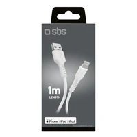 SBS TECABLEUSBIP589W USB-A - Lightning kabelis - baltas