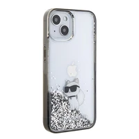Karl Lagerfeld Liquid Glitter Choupette dėklas telefonui iPhone 15 - skaidrus