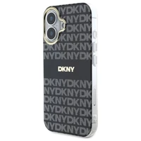 DKNY tekstūrinio rašto su juostele dėklas telefonui iPhone 16 - juodas