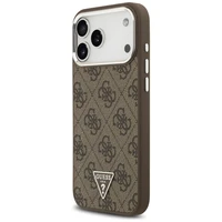 Guess 4G Triangle Logo Magnetinis dėklas telefonui iPhone 17 Pro Max - rudas