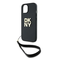 DKNY Dėklas telefonui su dirželiu ir logotipu iPhone 15 / 14 / 13 - juodas