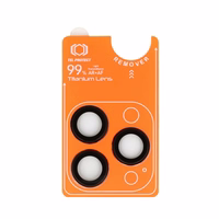 Apsauginis stiklas Tel Protect Titanium Lens 99% AR ant kameros Iphone 14 Pro/14 Pro Max juodas (3 lęšiai)