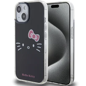 Hello Kitty IML Kitty Face dėklas telefonui iPhone 15 - juodas