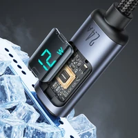 "Joyroom Prism Series A16 Lightning / USB-A kabelis 2,4A 1,2 m su LED ekranu - juodas