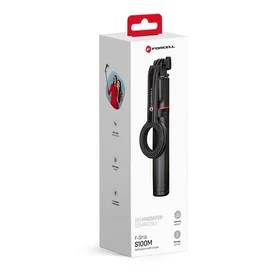 FORCELL F-GRIP MagSelfie S100M selfie lazda su belaidžiu nuotolinio valdymo trikojio stovu juoda