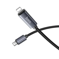 Kabelis USB C į Lightning Hoco PD 27W su ekranu 1 m X112 juodas