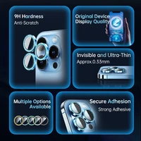 Rock Tempered Glass Shiny Series Kameros objektyvo stiklas Iphone 15/15 Plus (2 vnt.) juodas