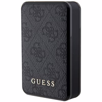 Guess Išorinė baterija 18W GUPB10DP4GEGK 10000mAh juoda/juoda 4G Odinis Metalinis Logotipas
