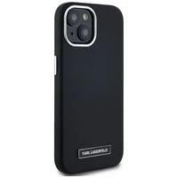 Karl Lagerfeld FW Metal Plate Magnetinis iPhone 15 dėklas - juodas
