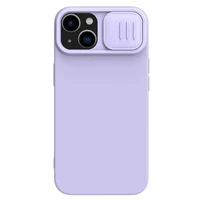 Dėklas Nillkin CamShield Silky Silicone Apple iPhone 15 Plus šviesiai violetinis