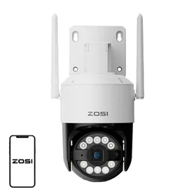 ZOSI C296 WiFi 8MP dviguba Pan Tilt IP66 lauko kamera + 32GB microSD kortelė
