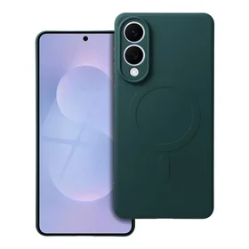 Silikoninis MAG COVER dėklas su MagSafe SAMSUNG S25 Edge tamsiai žalias