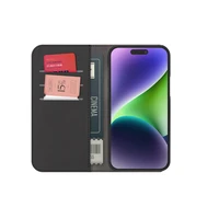 Puro Wallet nuimamas magnetinis 2in1 PU odos dėklas su atvartu ir pinigine iPhone 15 Pro - juodas