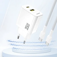 Dudao A27 MaxC 35W GaN sieninis įkroviklis + USB-C kabelis - baltas