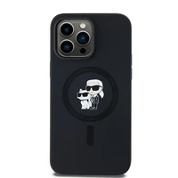Karl Lagerfeld silikoninis Karl&Choupette magnetinis dėklas telefonui iPhone 14 Pro Max - juodas
