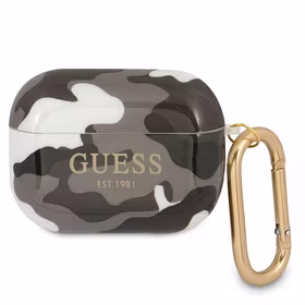 Guess GUAPUCAMG AirPods Pro dėklas juodas/juodas Camo kolekcija