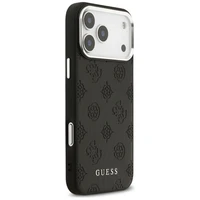 GUESS dėklas telefonui IPHONE 17 Pro Max suderinamas su Magnetine GUHMP17XPSPOSSSK (PU W/ Peony Hot Stamp Script) juoda