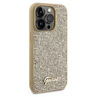 Guess Disco Metal Script dėklas telefonui iPhone 14 Pro Max – auksinis