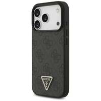 Guess Odinis 4G Trikampio Strass Magnetinis dėklas telefonui iPhone 17 Pro - juodas