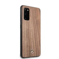 Mercedes Wood Line Walnut dėklas telefonui Samsung Galaxy S20 – rudos spalvos