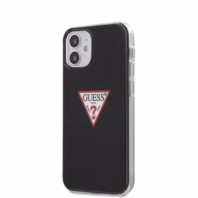 Guess GUHCP12SPCUCTLBK iPhone 12 mini 5.4" juodas kietas dėklas Triangle kolekcija