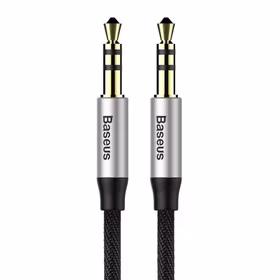 Baseus Yiven Audio kabelis mini jack 3,5mm AUX, 1m (juodas ir sidabrinis)
