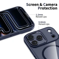 Tech-Protect MagMat MagSafe dėklas iPhone 17 Pro Max skaidrus tamsiai mėlynas