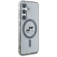 Dėklas telefonui Karl Lagerfeld Button Karl & Choupette Heads Išspausdintas logotipas MagSafe Samsung Galaxy S25 Plus - juodas