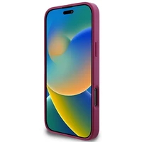 Guess Blizgus Užrašas Didelis 4G Dėklas telefonui iPhone 16 Pro - violetinis