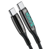 USB-C į USB-C kabelis BlitzWolf BW-TC23, su skaitmenine indikacija, 100W, 1.8m (juodas)