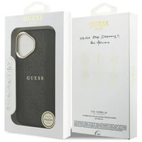 GUESS dėklas telefonui IPHONE 17, suderinamas su MagSafe GUHMP17SPG4SEMCK (PU W/ 4G Stripe) juodas