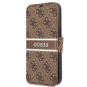 Guess GUBKP13L4GDBR iPhone 13 Pro / 13 6.1" rudas/rudas knyginis dėklas 4G Stripe