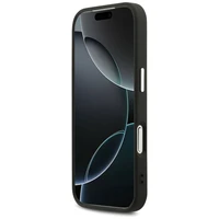 GUESS dėklas telefonui IPHONE 17 Pro suderinamas su Magnetine GUHMP17LPSPOSSSK (PU W/ Peony Hot Stamp Script) juoda