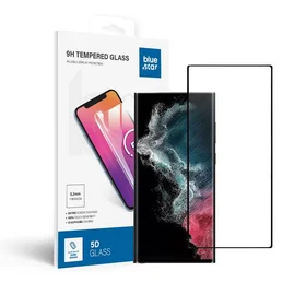 Apsauginis stiklas Blue Star - SAMSUNG Galaxy S22 Ultra viso ekrano (su pilnu klijavimu, tinkamas dėklui) - juodas