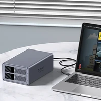 "Orico" 9828RU3 2 didelių DAS sprendimų "ProRAID" diskų masyvas 2 2,5"/3,5" SATA HDD/SSD diskams su RAID valdikliu - pilkas